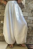 Tasha Cushion Cotton Balloon Barrel Pant White